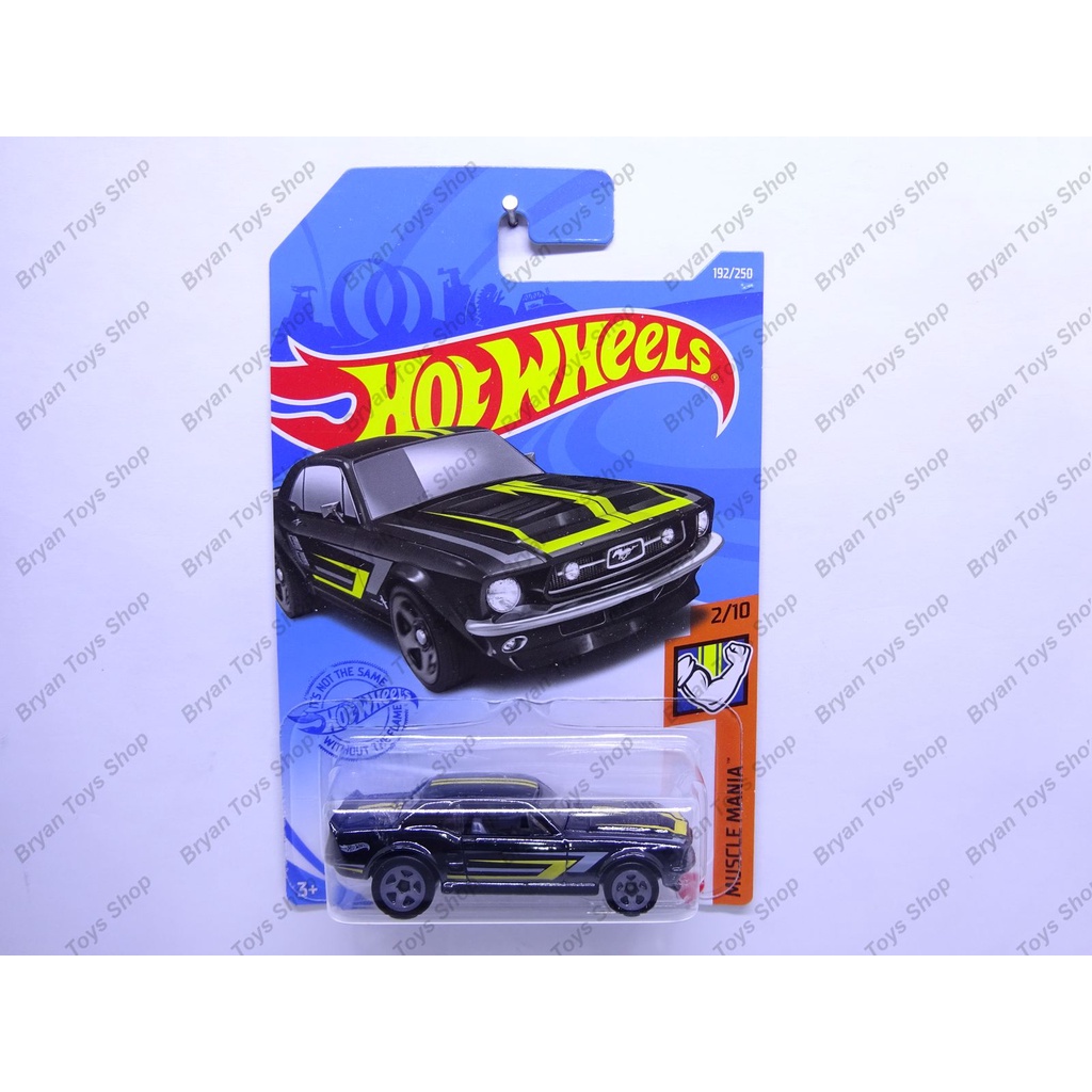 Hot Wheels 67 Ford Mustang Coupe Hitam Strip Kuning