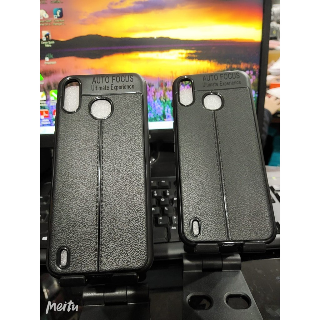 Auto Fokus Infinix Smart 4 X653 6.6 inchi Leather Soft Case X653C AUTOFOCUS Motif Kulit Jeruk