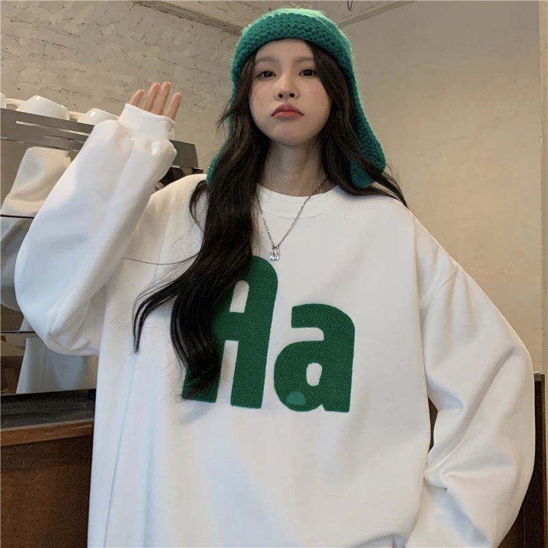 Aa Sweater Crewneck Basic Pakaian Wanita Remaja Style Korea NR