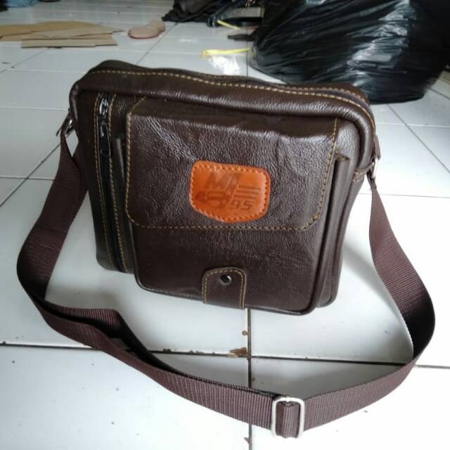 Tas selempang kulit sapi asli motif kulit jeruk part II tas pria laki laki