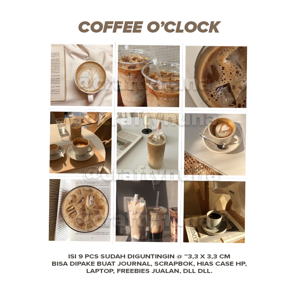 9 PCS AESTHETIC SQUARE STICKER SET for deco freebies collectibles stiker anime estetik tumblr