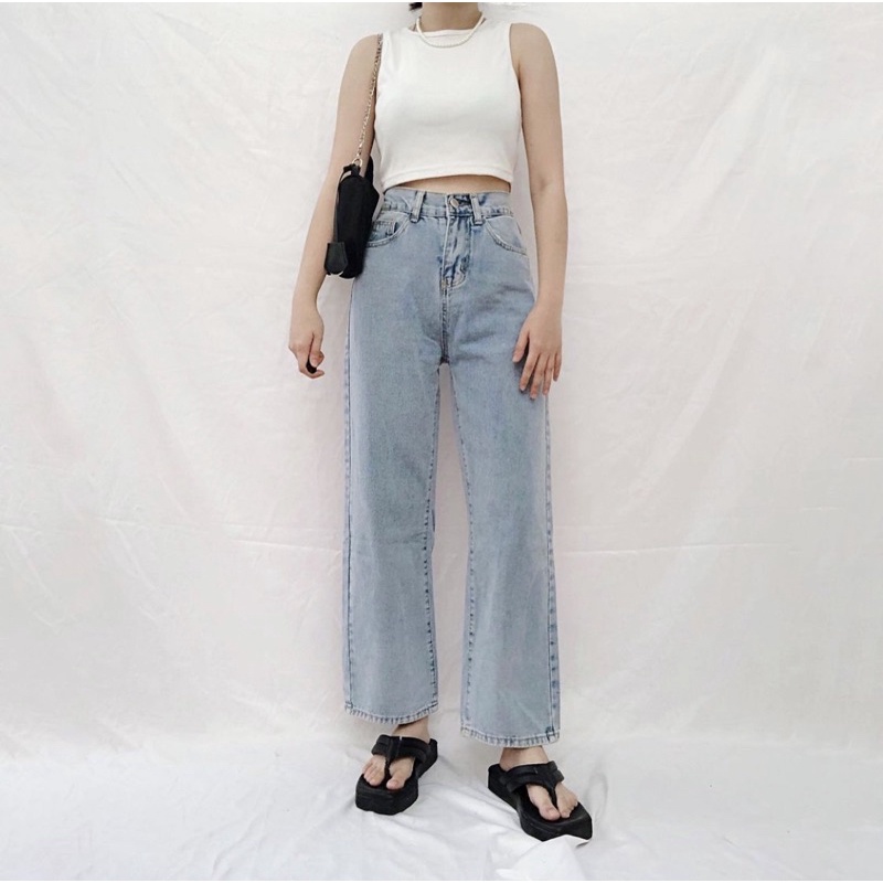 CLOTHIER - Gala Unisex Jeans | High Waist Light Blue Straight Denim