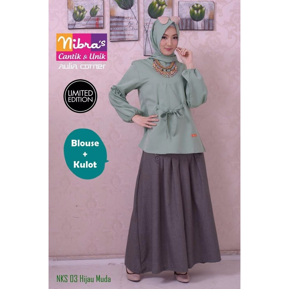 PROMO TERBARU Bawahan Muslimah Nibras NKS 03 Hijau Rok Muslimah Murah