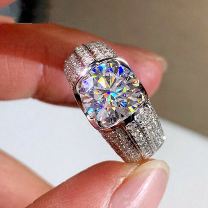 Fancyqube Cincin Zircon Desain Delapan Panah Hati Untuk Pria Dan Wanita