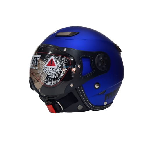 Helm Bogo Retro Pilot JPN Momo Deep Blue Doff