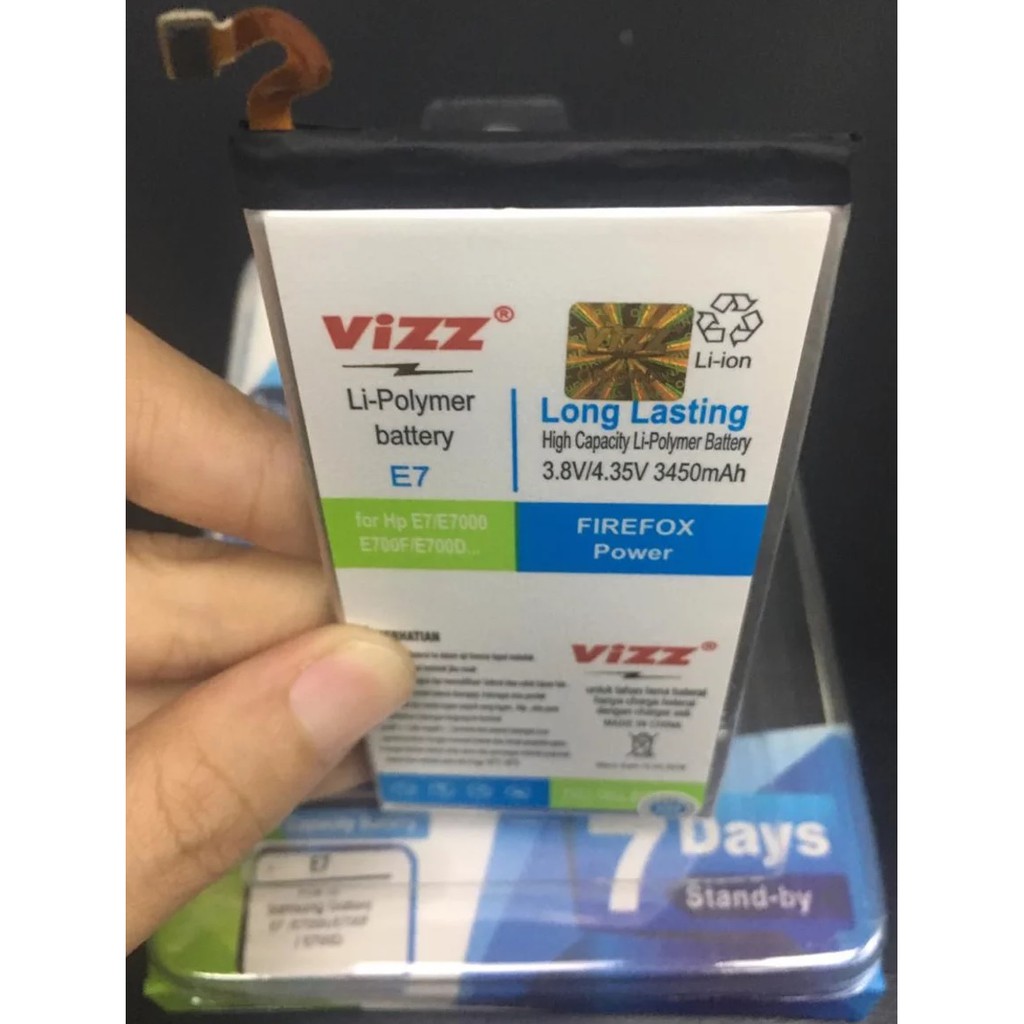 Baterai Battery Samsung Galaxy E7 E7000 E700F E700D 3450mah Double Power Vizz