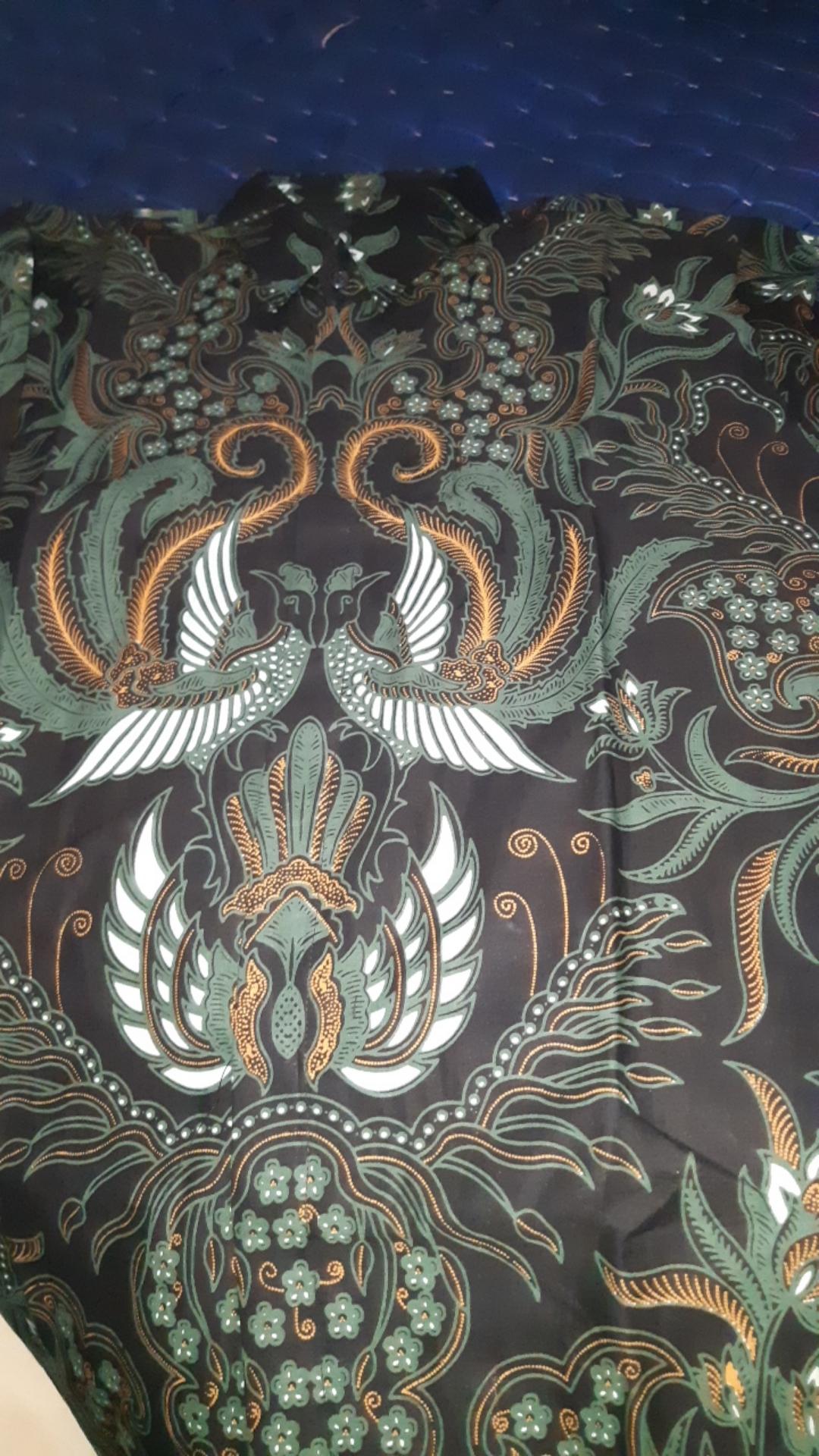 Peksi Semulur Hijau Kemeja Batik Pria Full Furing Bahan Katun Primisima