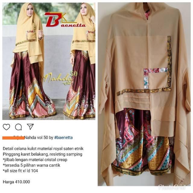 PRELOVED Nahda vol 50 by Baenetta Syari set kulot  premium branded