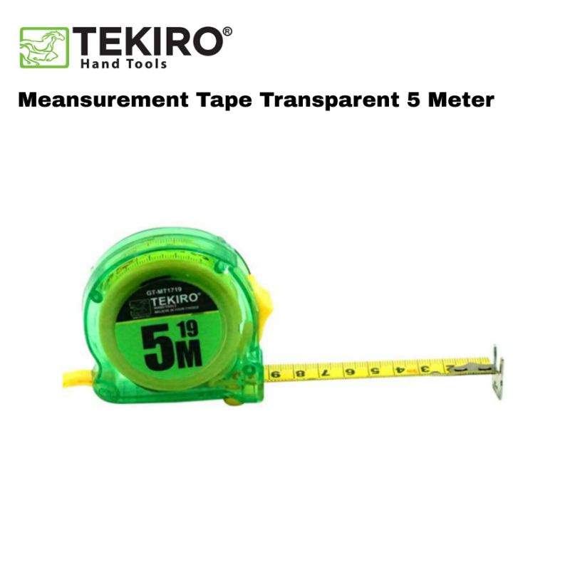 Tekiro  Meteran Transparan 3 Meter 5 Meter 7,5 Meter Measurement Tape Transparent Alat Ukur