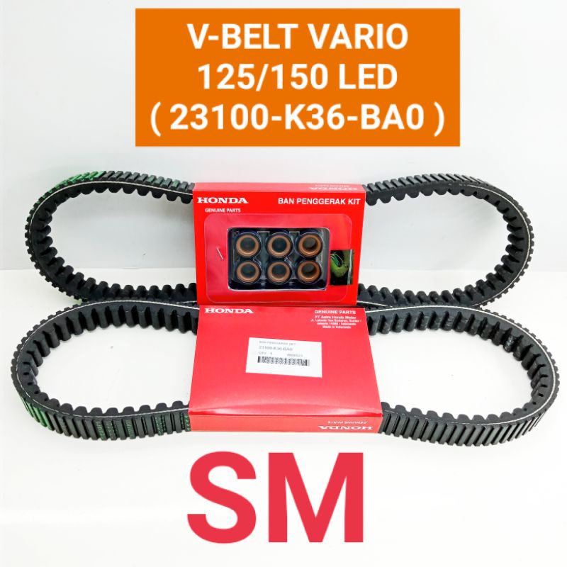 VANBELT V-BELT + ROLLER SET VARIO 125 NEW LED & VARIO 150 NEW LED K36 ORIGINAL.