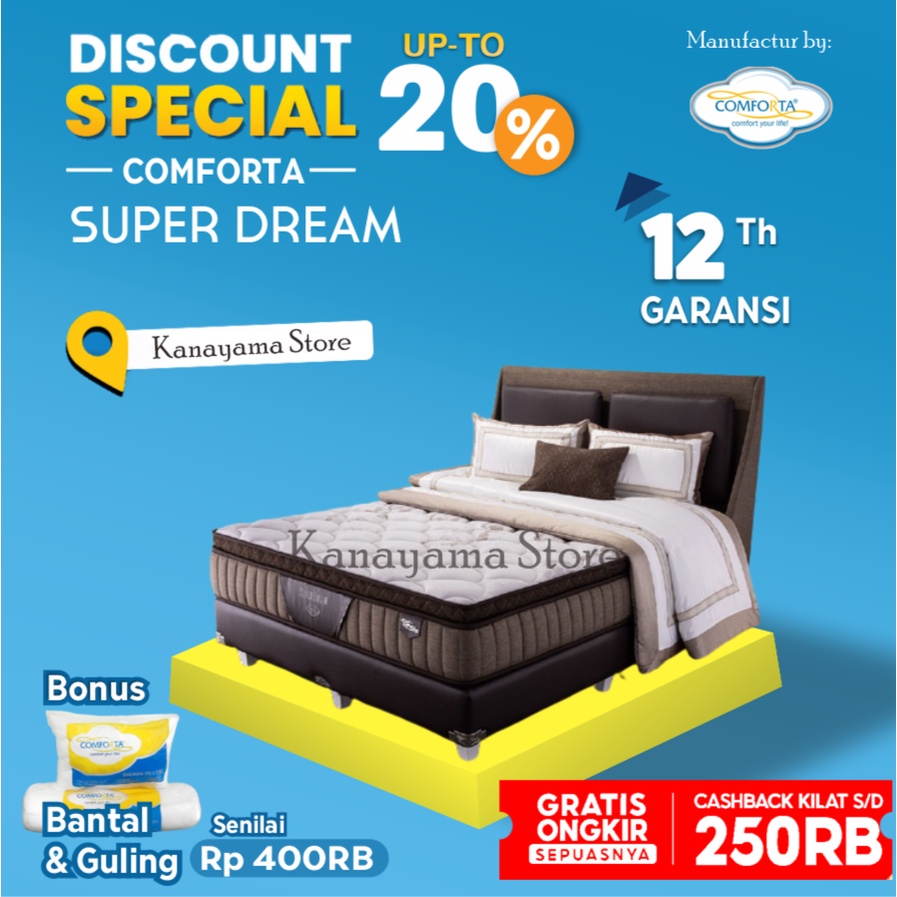 Comforta Spring bed Super Dream Full Bed Set 90 100 120 160 180 200 - 90X200