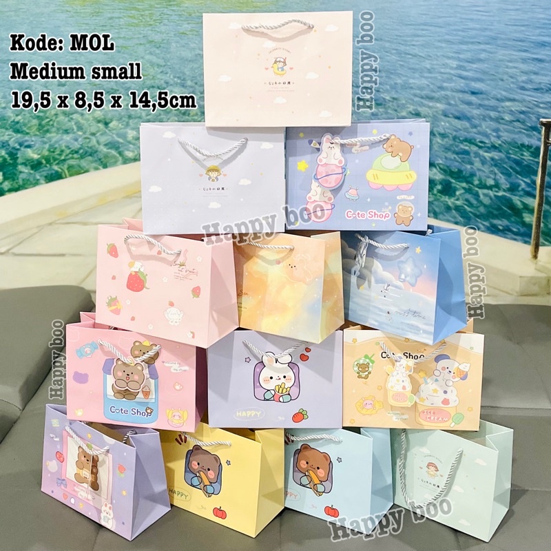 

bag paper import tas kado tas kertas goodie bag medium small mol kecil sedang paper bag 19,5x14,5x8,5 cm