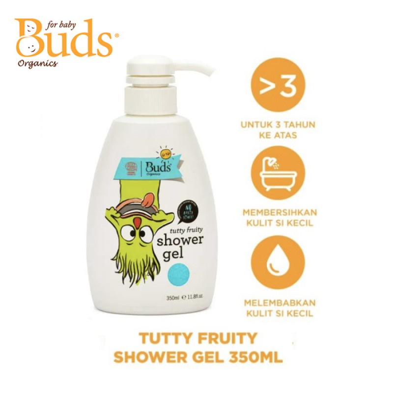 Buds Organics Shower Gel Sabun Mandi Anak 350 ml - Tutty Fruity