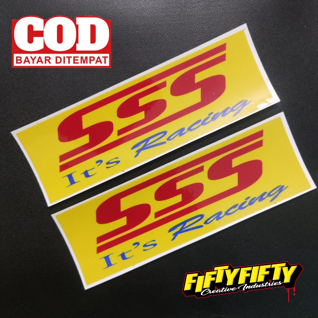 Stiker Print Cut SSS Stiker Printing Laminasi Glossy Tahan Air Stiker Motor Mobil Helm Sudah Membentuk Pola Desain