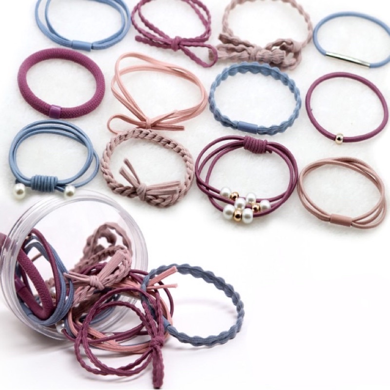 ikat rambut korea 12 to in 1 (free box) (kunciran wanita)