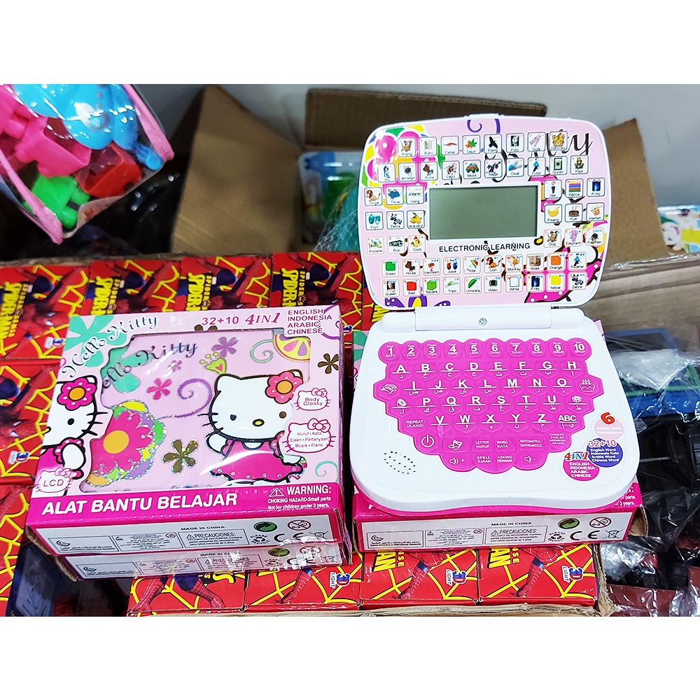 Jual Alat bantu belajar dengan Layar Mainan laptop anak 4 Bahasa dgn