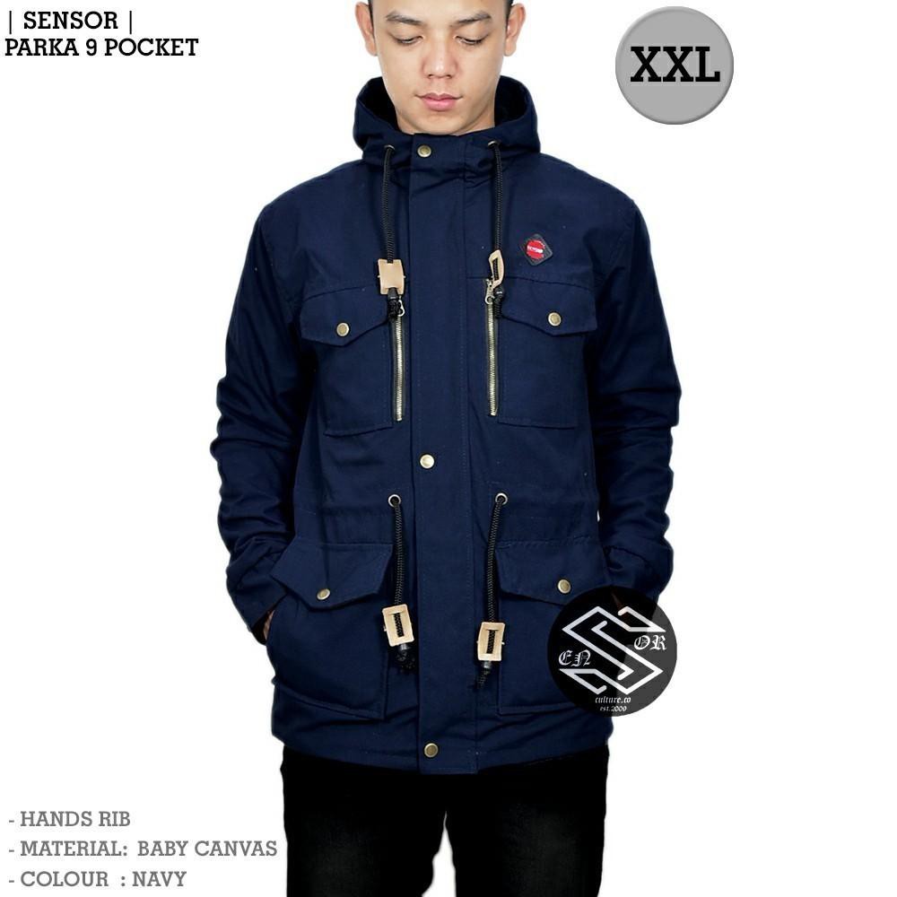 Jaket Parka Hoodie Pria Pocket Zipper Big Size XXL / Jaket Parka Pocket Jumbo XXL /Jaket Windbreaker