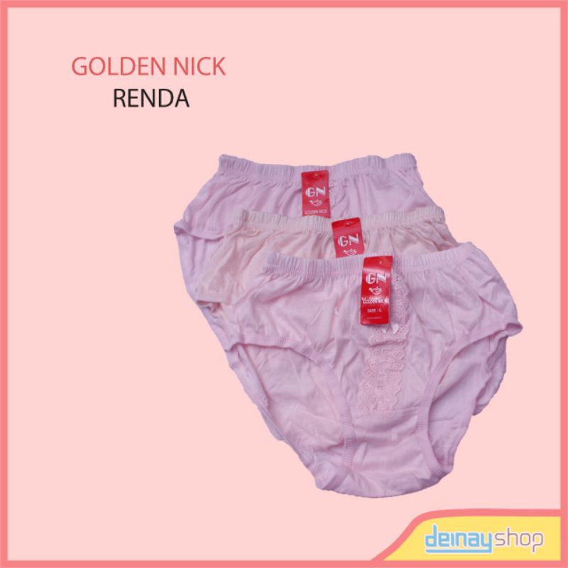 CD Celana Dalam GN Golden Nick Renda Wanita Perempuan Dewasa Katun Murah Berkualitas
