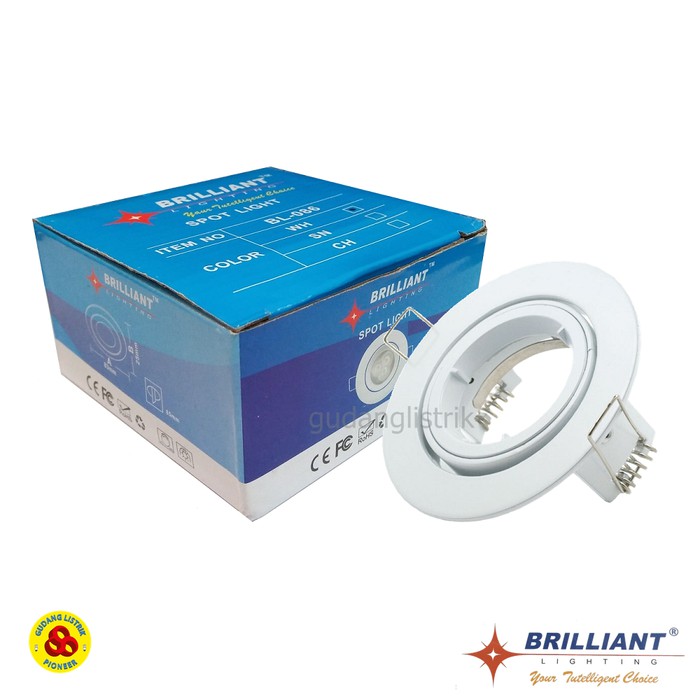 Downlight Halogen MR16 Rata Tebal Putih Adjustable White