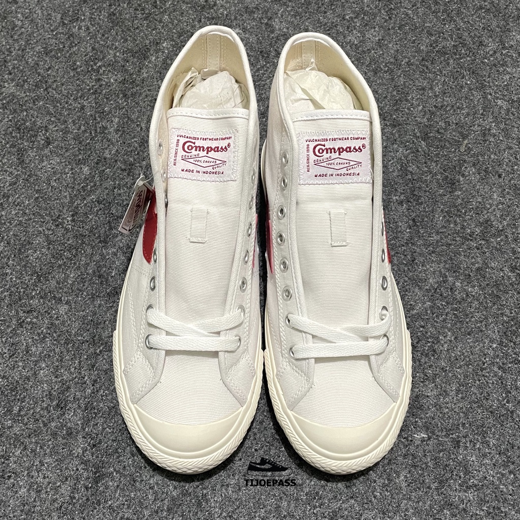 [ORIGINAL] SEPATU COMPASS GAZELLE HIGH WHITE RED