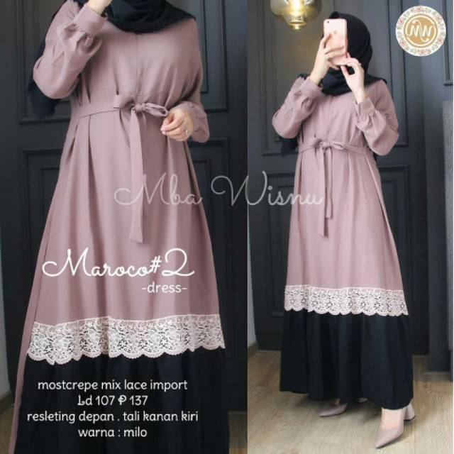 DRESS MAROCO TERBARU DRESS WANITA BAJU WANITA BAJU MUSLIM BAJU MURAH Ns