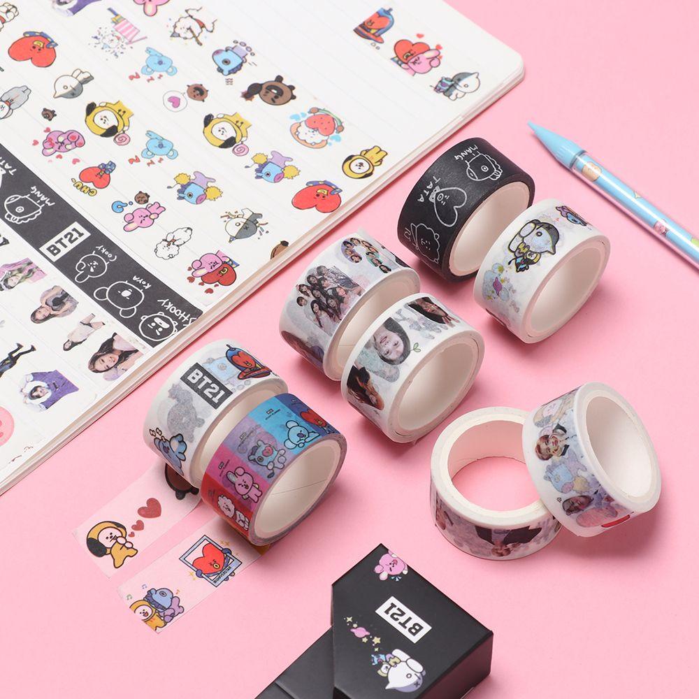 Top 1PC 5M BT21 Tape Perekat Masking Kertas Tempel Hias