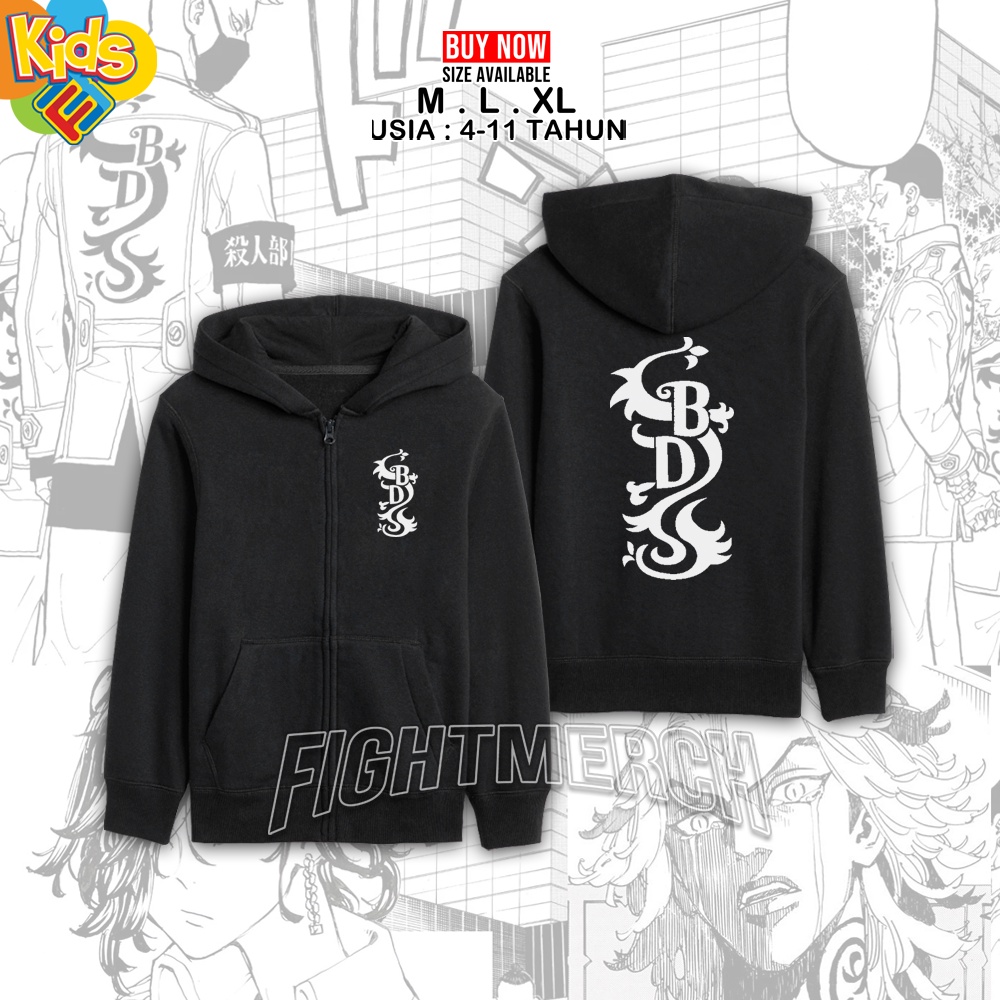 Jaket Hoodie Anak Black Dragon Tokyo Revengers