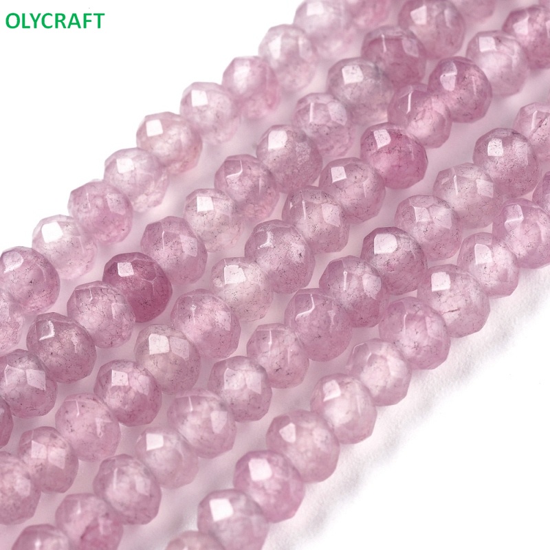 1pcs Strand Hot Pink Natural Jade Stone Beads 6mm Dyed 