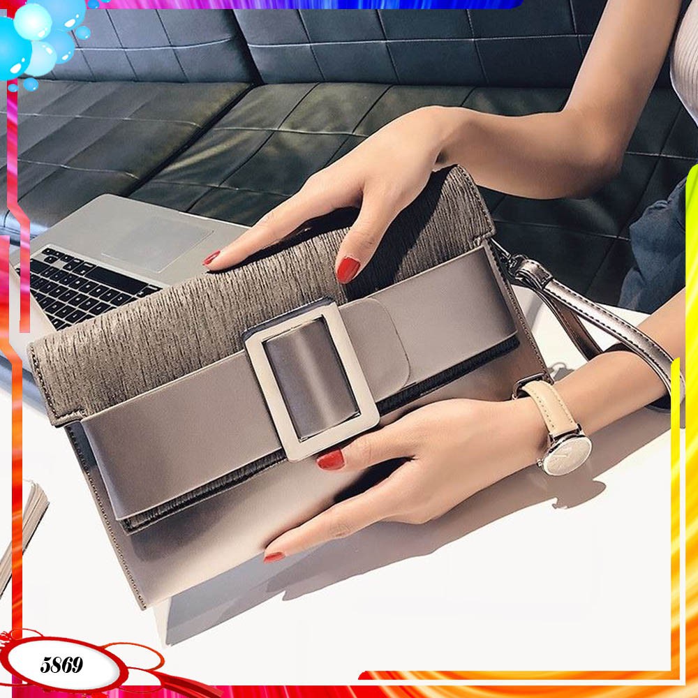 BQ2604 / B5869 1KG BISA 2TAS CLUTCH BAG SELEMPANG MOTIF ELEGANT TAS FASHION WANITA IMPORT BAG BATAM
