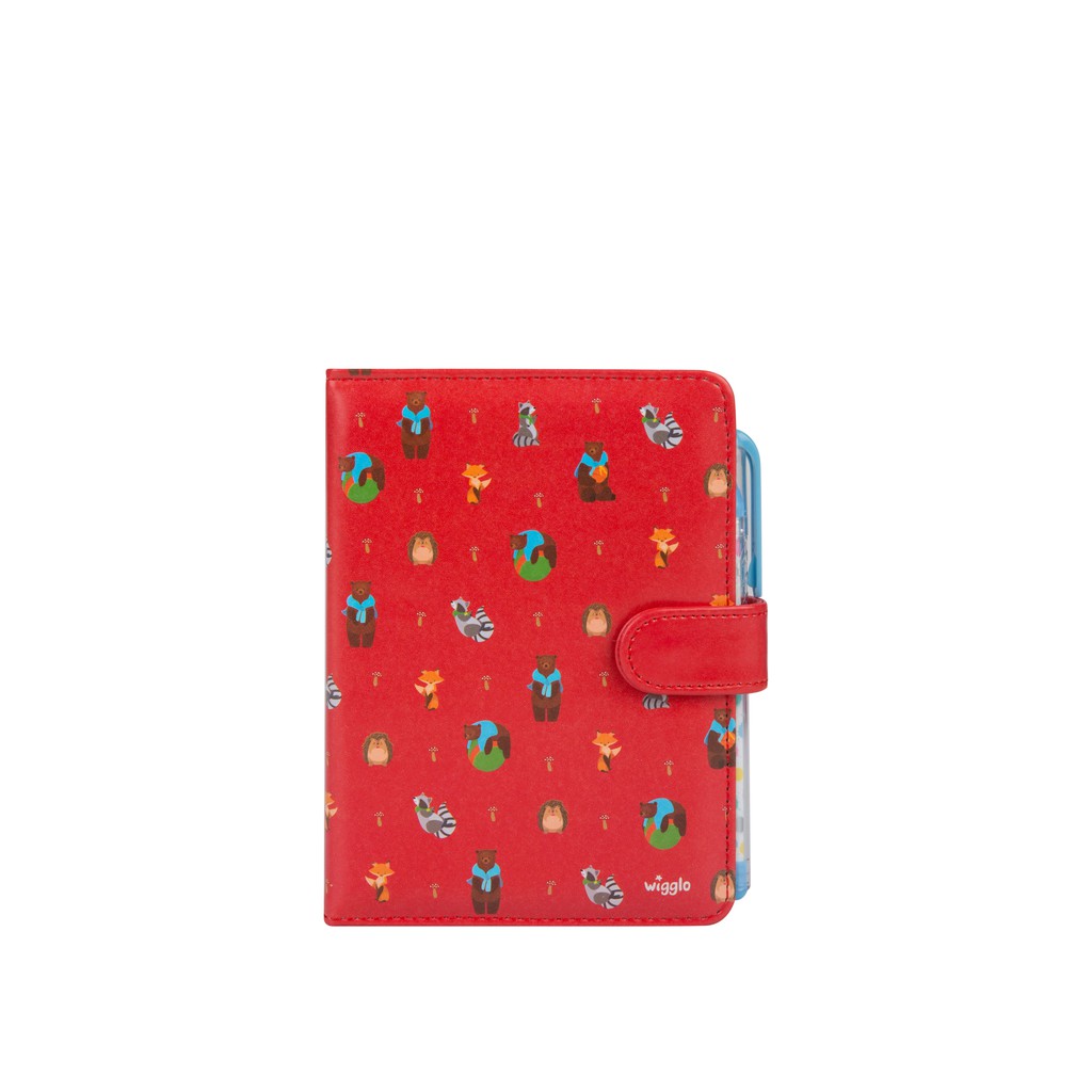 

Wigglo Organizer Notebook Woodland Animals Red