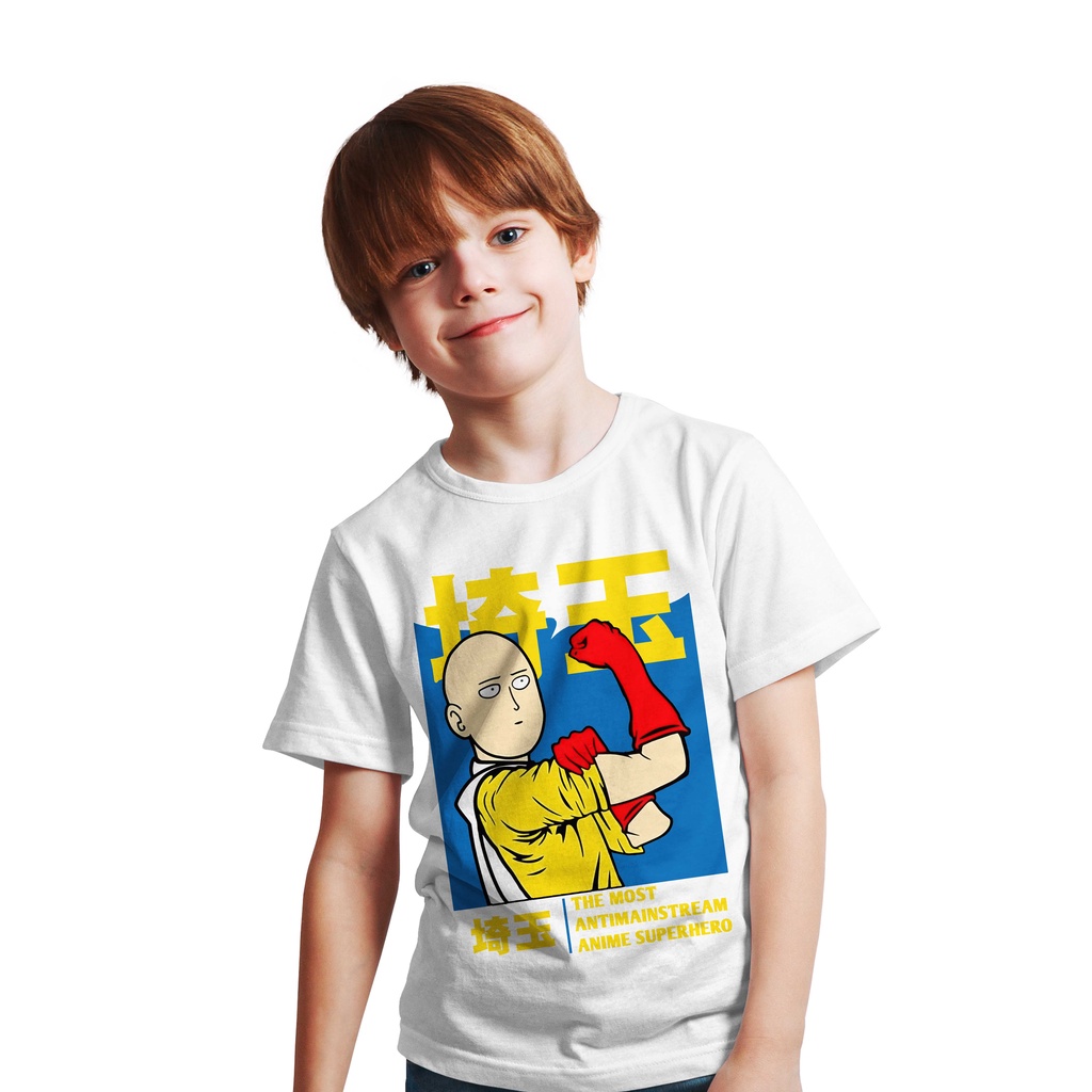 T-SHIRT KIDS ANIME LOGO HERO SAITAMA ONE PUNCH MAN ORIGINAL DISTRO