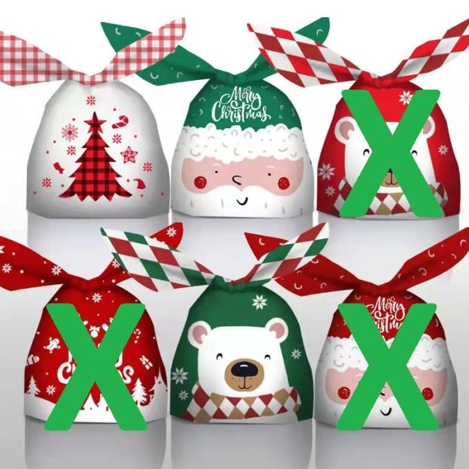 

[COD] Plastik Christmas 50Pc Hampers Plastik Cookie Natal Ikat Permen Coklat [COD]