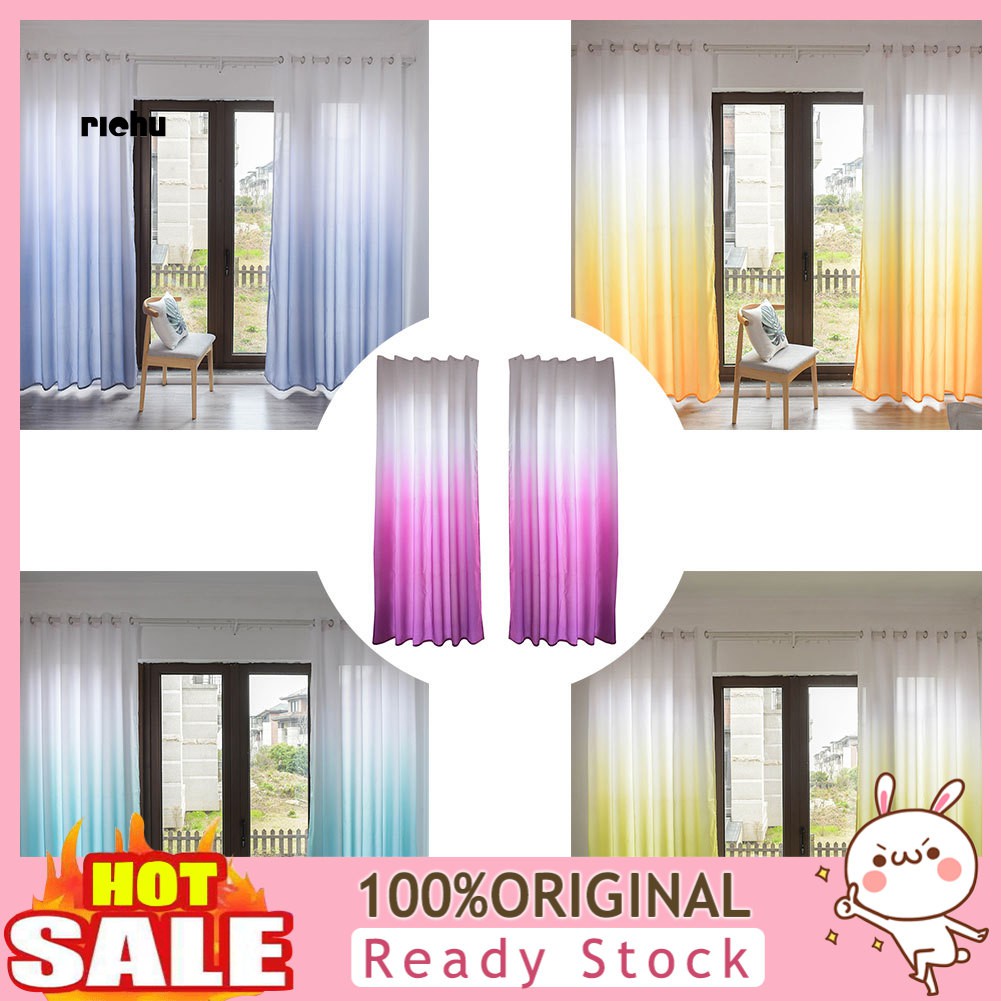 Rc Living Room Bedroom Gradient Color Pattern Shade Curtain Drape Window Decoration Shopee Indonesia