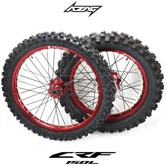 WHEELSET TRAIL 21 18 CRF 150 L TK RACING RED BAN DUNLOP CRF150