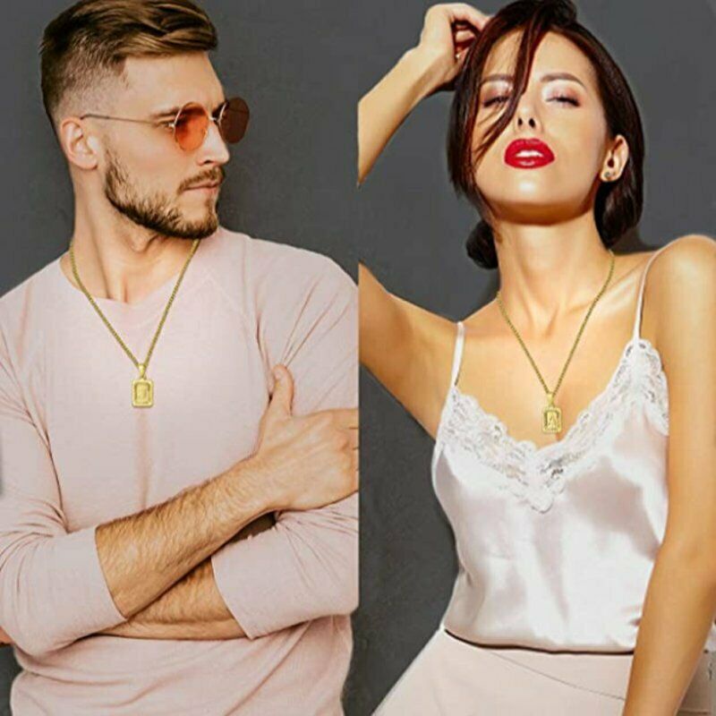 Kalung Rantai Liontin Inisial 26 Huruf Lapis Emas Perak Ukuran 22 Inci Untuk Pria Dan Wanita