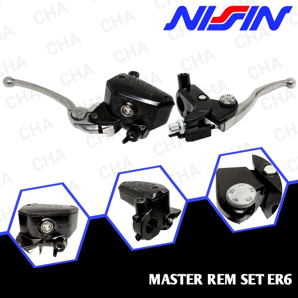 Master rem nissin tabung aquarium black 1set kiri kanan universal ninja kawasaki ninja rr 150 250 ninja fi vixion nmax cb 150 r cbr 150r sonic tiger megapro klx crf adv aerox dll