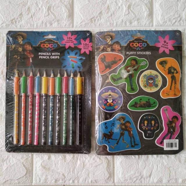 

Disney Coco Puffy Sticker + Pencils with Grips