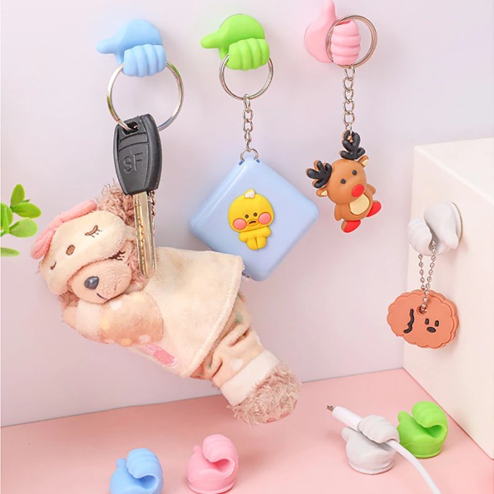 4 Pcs Jari Jempol Hook kait Clip Holder Perapih penyusun kabel Kunci