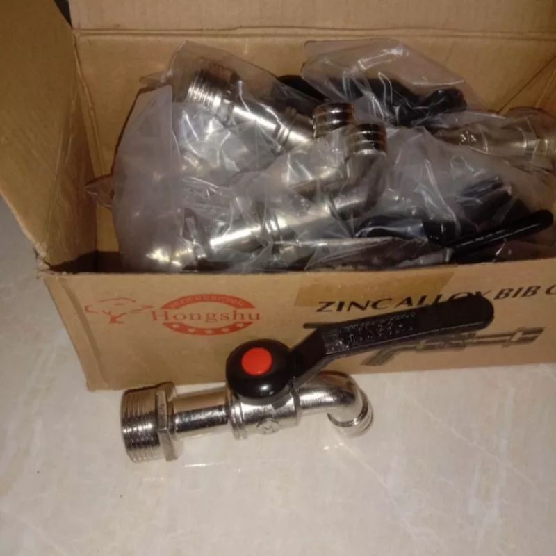 KRAN BESI HONGSU MODEL SOLIGEN GAGANG HITAM 1/2"