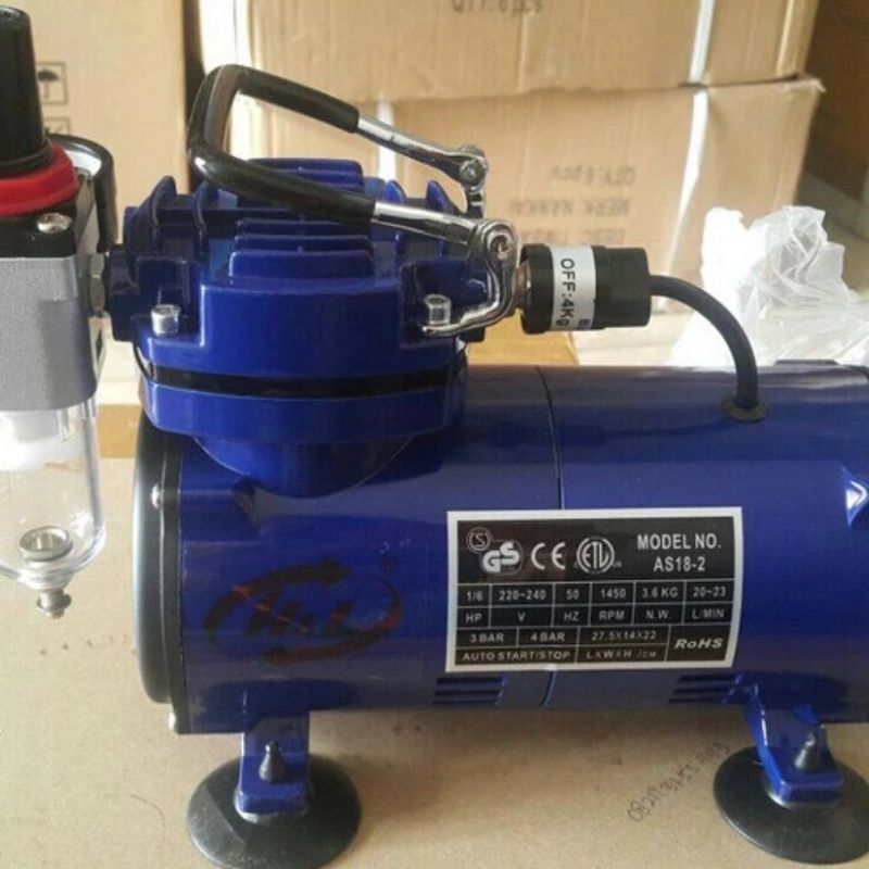 H & L MINI COMPRESSOR / KOMPRESOR + AIR BRUSH KIT