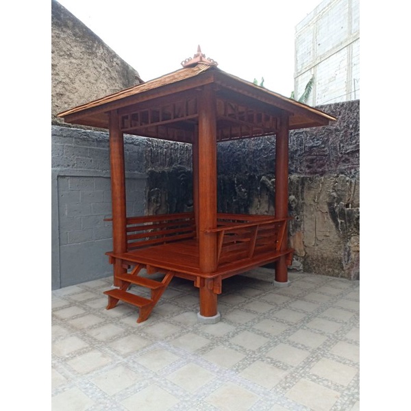 gazebo minimalis kayu kelapa jepara