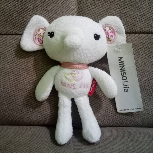 Preloved Boneka Miniso Gajah Putih New Tag