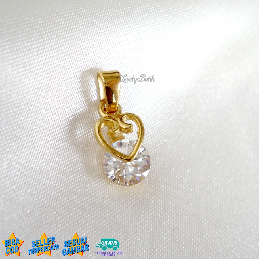 Lovelybutik -  Liontin Titanium Anti Karat Tiny Love Liontin Tanpa Kalung Titanium Model Terbaru