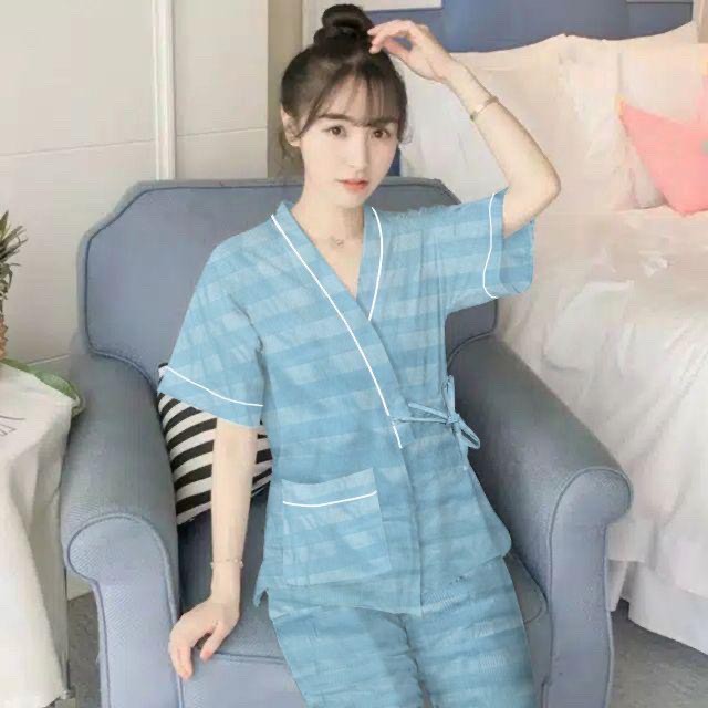 KIMONO SETELAN PANJANG BAJU TIDUR WANITA