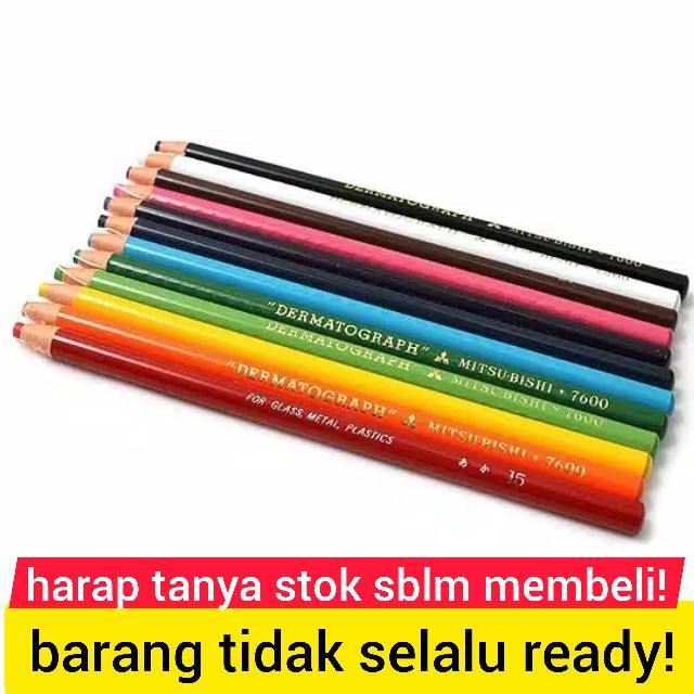 

MITSUBISHI DERMATOGRAPH 7600 PENSIL KACA YELLOW WHITE ORANGE BLACK GREEN PINK BLUE KUNING PUTIH