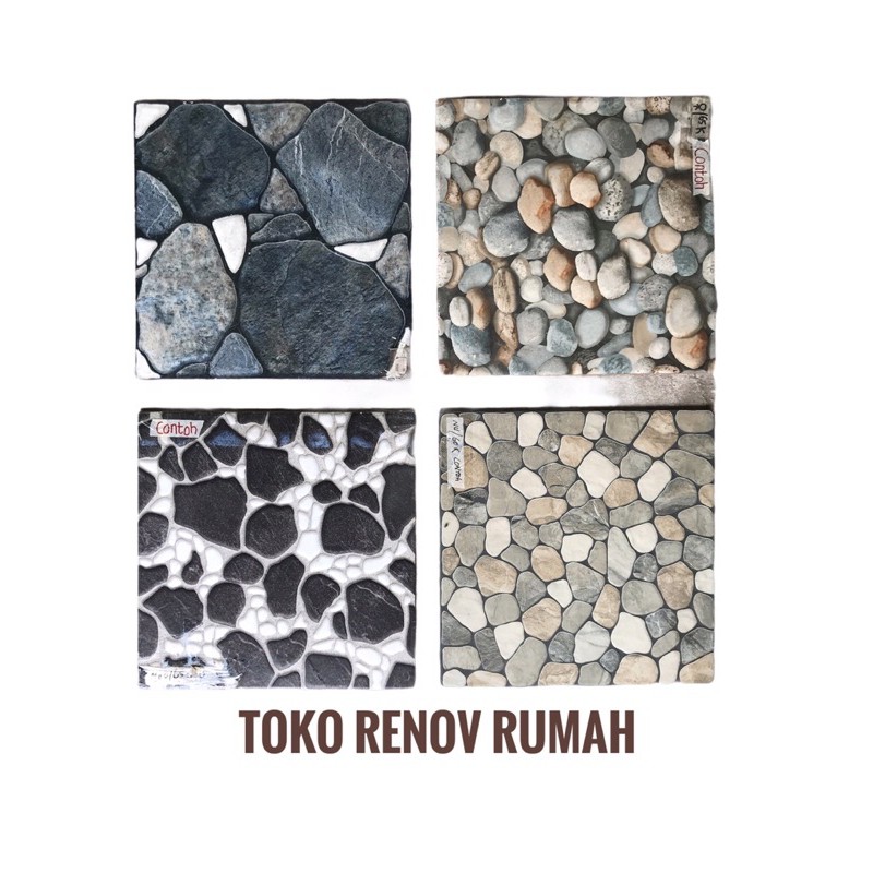 keramik lantai 40x40 kasar motif batu/ keramik teras/ keramik garasi/ keramik halaman