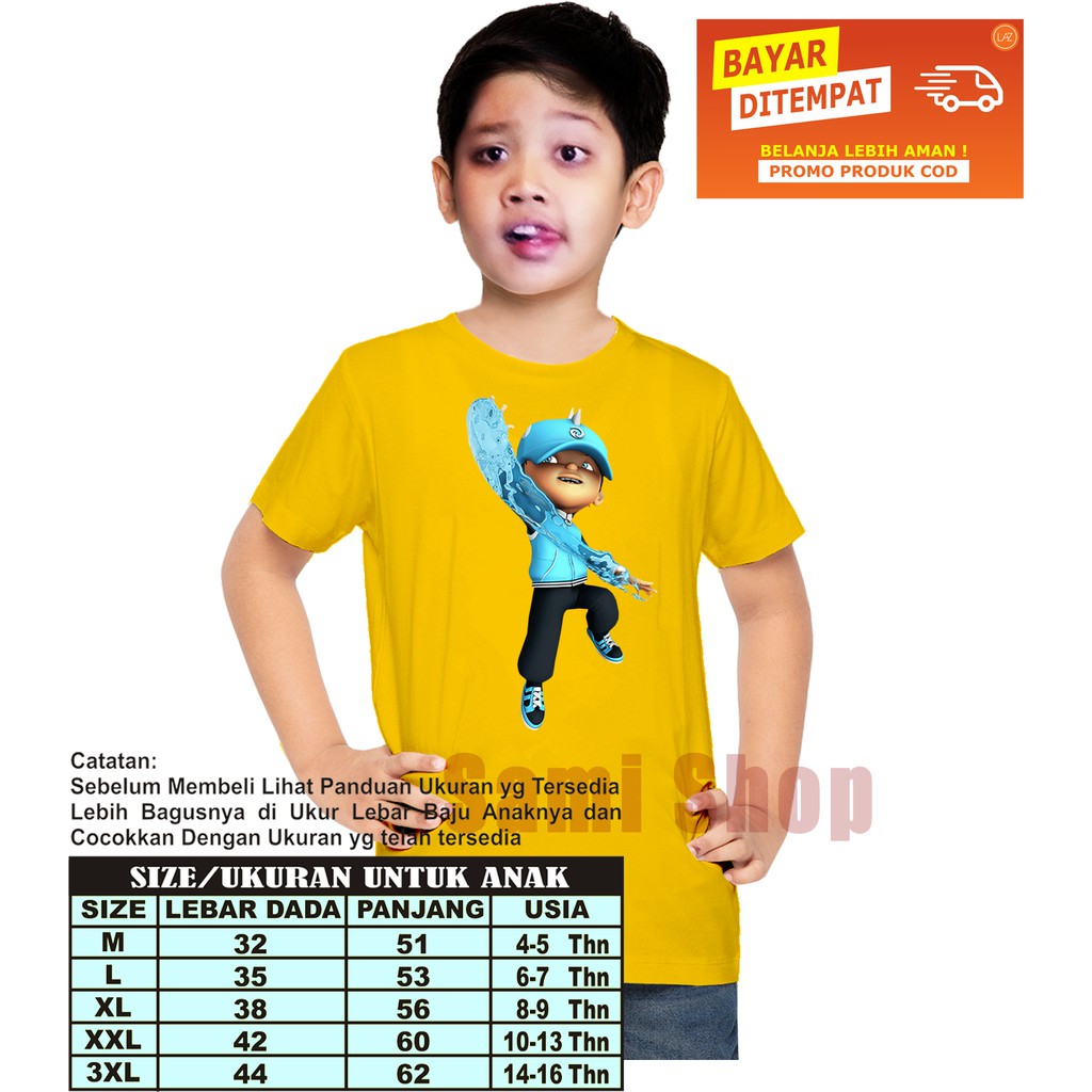 Baju Kaos Anak Laki-Laki/Perempuan Boboi-Boyy Air Bahan Catton Combet 20S