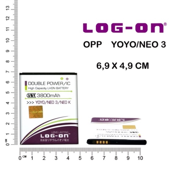 LOG ON BATERAI OPPO YOYO / NEO 3 / NEO K BATRE DOUBLE POWER DOUBLE IC BATTERY