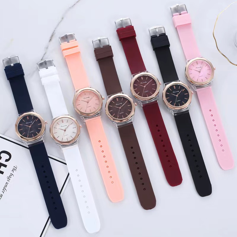 [Bayar Di Tempat] Jam Tangan Wanita Strap Karet Analog Quartz Korean Fashion