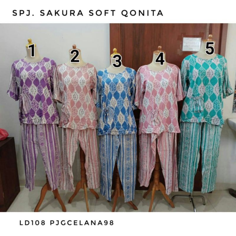 Setelan celana panjang batik qonita